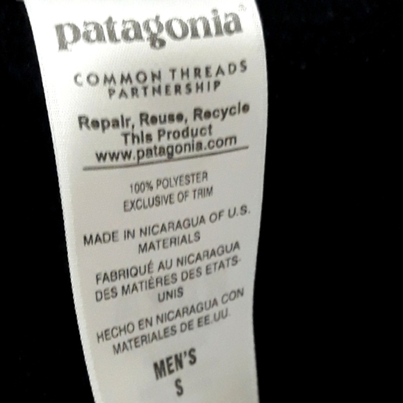 Patagonia Synchilla Fleece Sweater Quater  Snap Black Gray Size Small - Picture 7 of 12